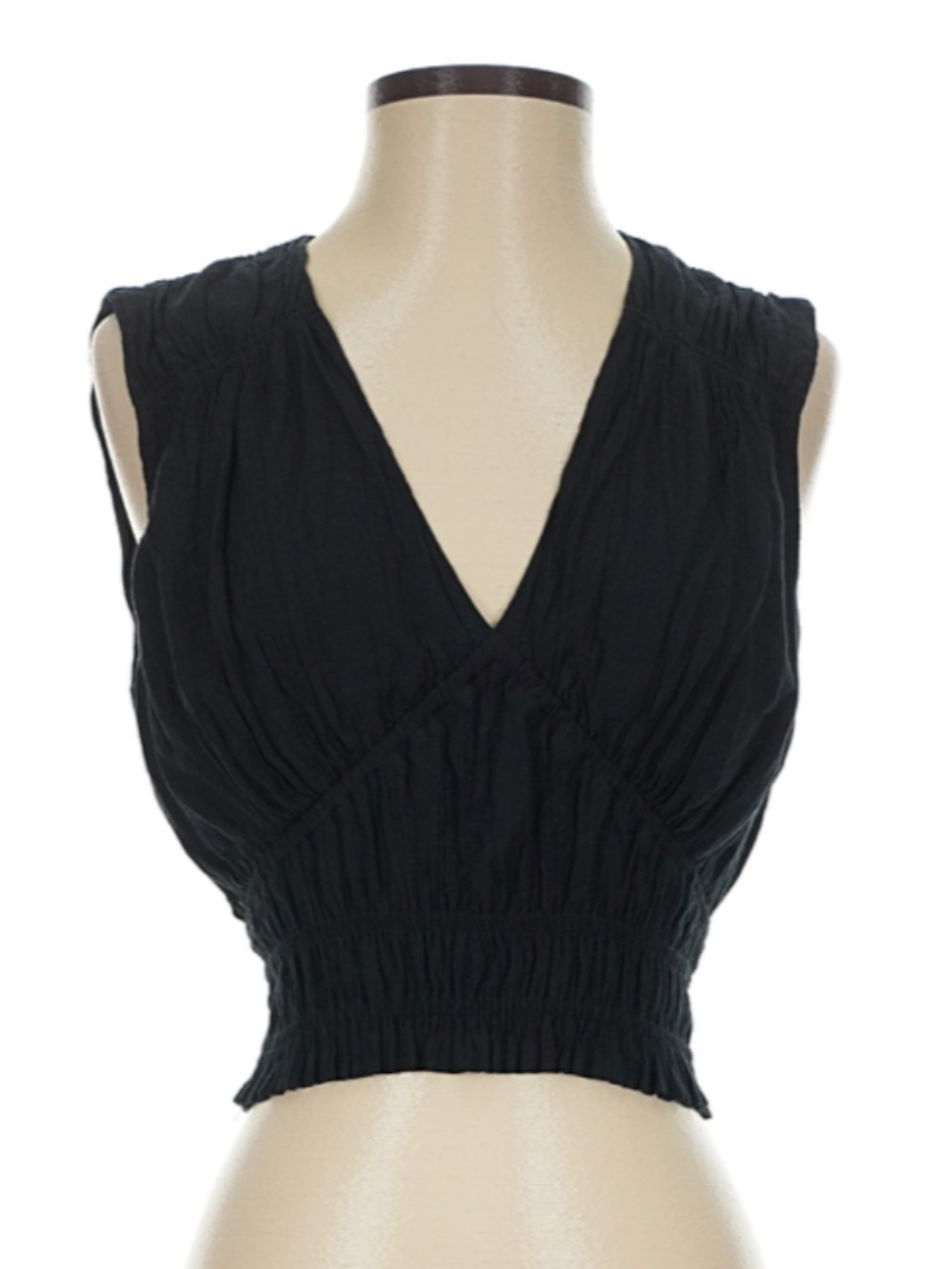 Abercrombie and Fitch Black V-Neck Sleeveless Crop Top, Size Small